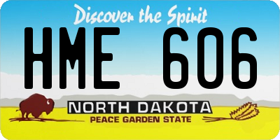 ND license plate HME606