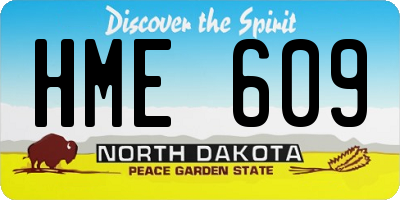 ND license plate HME609