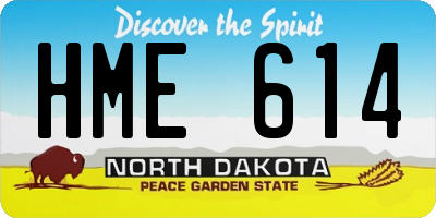 ND license plate HME614