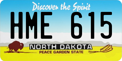 ND license plate HME615