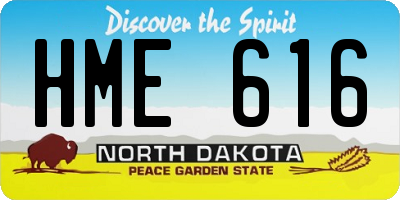 ND license plate HME616