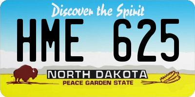 ND license plate HME625