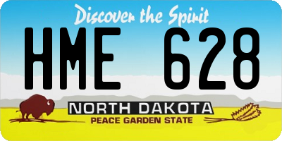 ND license plate HME628