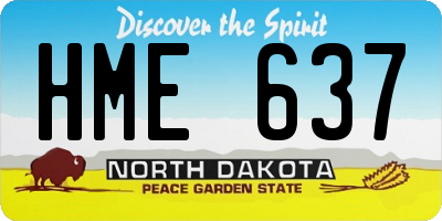 ND license plate HME637
