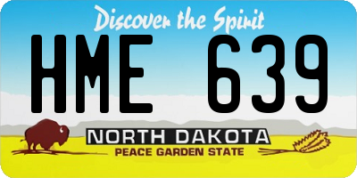 ND license plate HME639