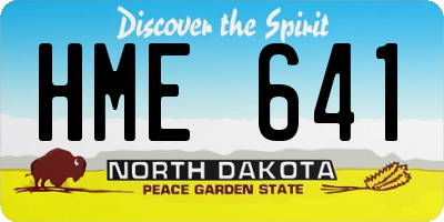 ND license plate HME641