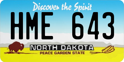 ND license plate HME643