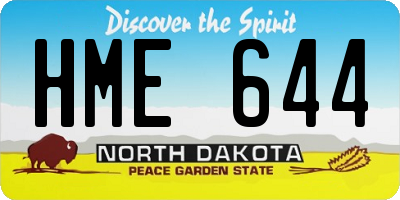 ND license plate HME644