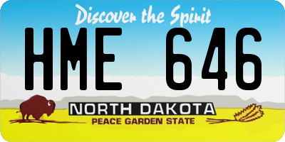 ND license plate HME646