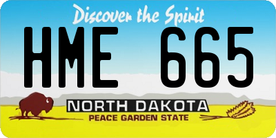 ND license plate HME665