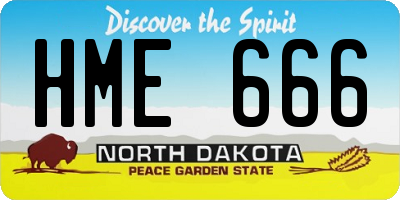 ND license plate HME666