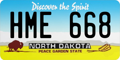 ND license plate HME668