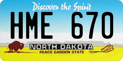 ND license plate HME670