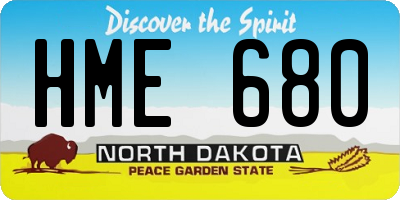ND license plate HME680