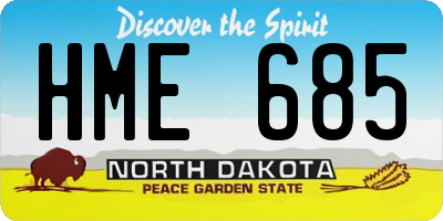 ND license plate HME685
