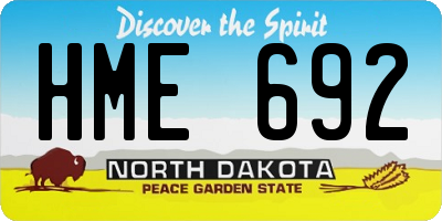 ND license plate HME692