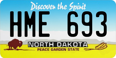 ND license plate HME693