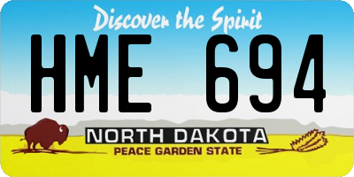 ND license plate HME694