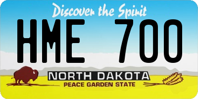 ND license plate HME700