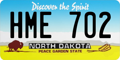 ND license plate HME702