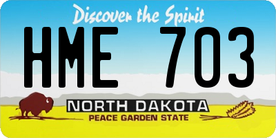 ND license plate HME703