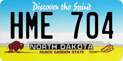 ND license plate HME704