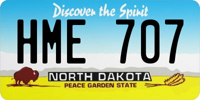ND license plate HME707