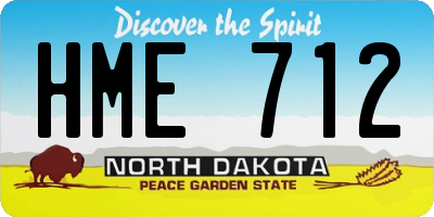 ND license plate HME712