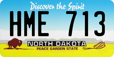 ND license plate HME713