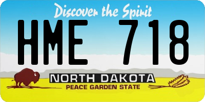 ND license plate HME718