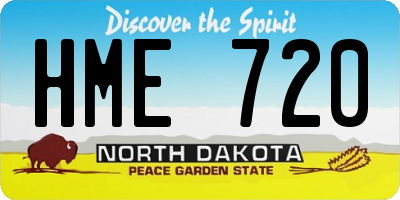 ND license plate HME720