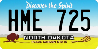ND license plate HME725