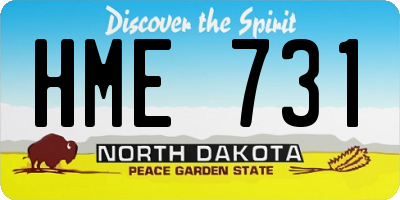 ND license plate HME731