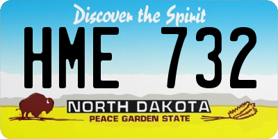 ND license plate HME732