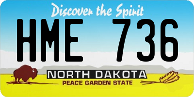 ND license plate HME736