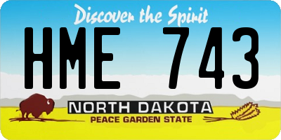 ND license plate HME743
