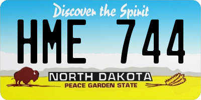 ND license plate HME744