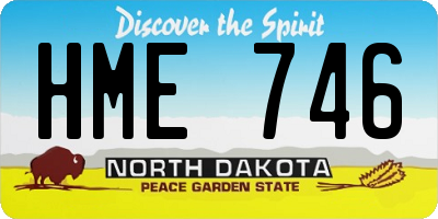 ND license plate HME746