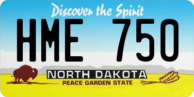 ND license plate HME750