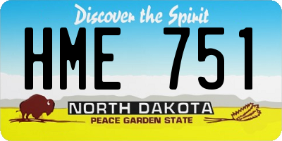ND license plate HME751