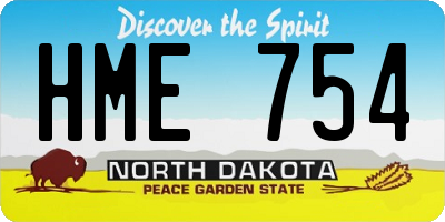 ND license plate HME754