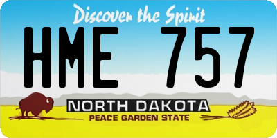 ND license plate HME757