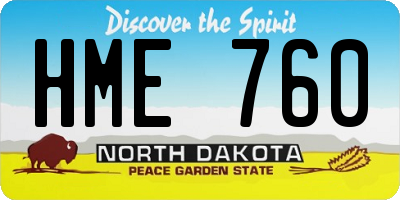 ND license plate HME760