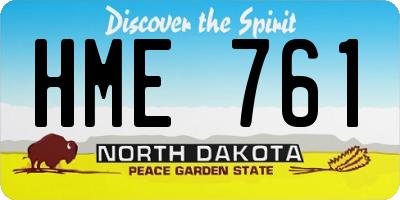 ND license plate HME761