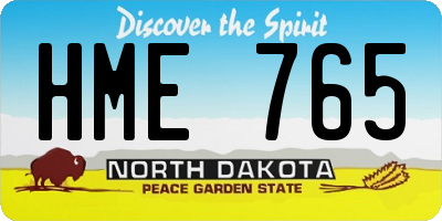 ND license plate HME765