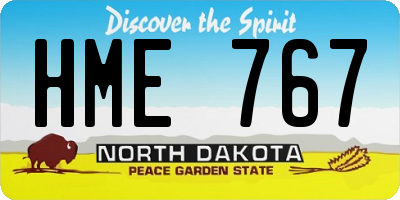 ND license plate HME767