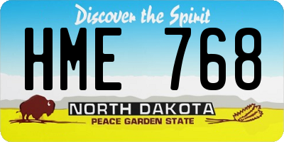 ND license plate HME768