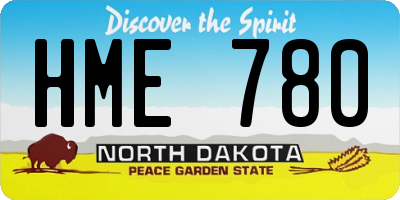 ND license plate HME780