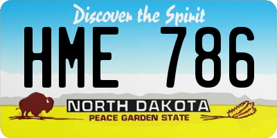 ND license plate HME786