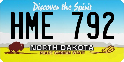 ND license plate HME792